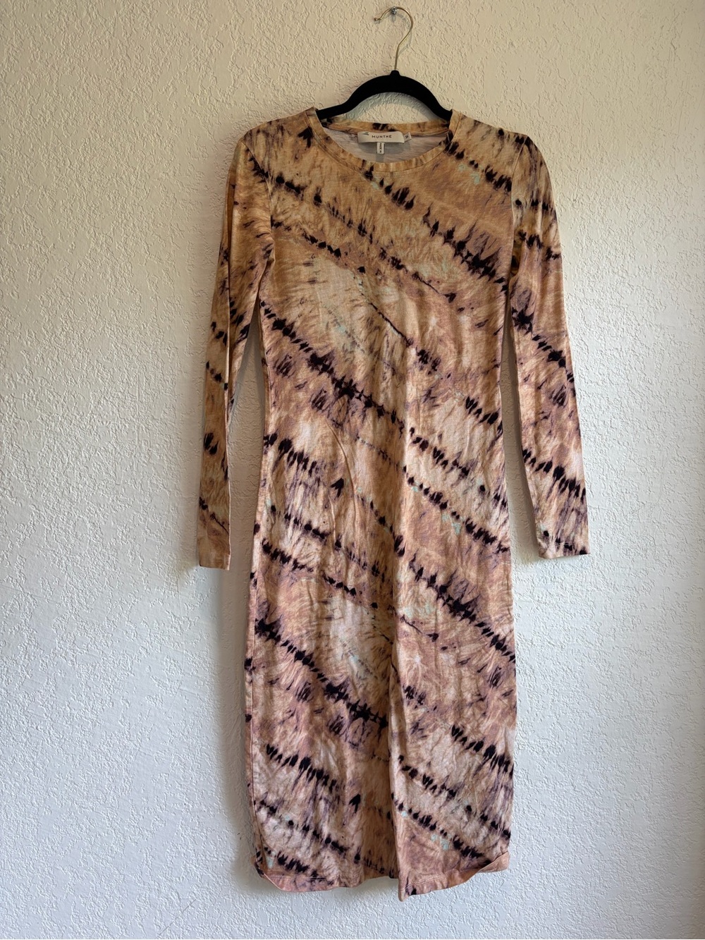 MUNTHE Peach Tie Dye Midi Dress size 34